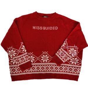 Ugly Christmas sweater "MISSGUIDED" size 6/8 womans
